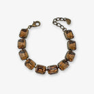 Emerald cut crystal bracelet in rich brown (smoky topaz).