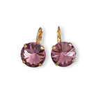 Dark purple plum crystal drop earrings.