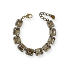 Crystal bracelet made of black diamond colored, emerald-cut European cut crystal.