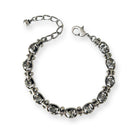 Silver and black diamond adjustable rhinestone tennis bracelet.