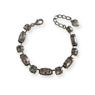 Black diamond crystal bracelet made with Swarovski crystals set in an antique silver adjustable bracelet.