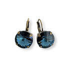 Rivoli crystal drop earrings in montana blue.
