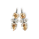 Gold jewel earrings shown in silver finish.