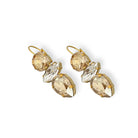 Golden shadow Swarovski crystal rhinestone statement earrings.