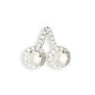 Small bridal earrings shown in white with white opal crystal.