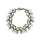 Vintage style, antique finish white opal crystal statement bracelet.