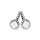 White opal crystal drop earrings. Perfect small earrings for vintage-style brides.